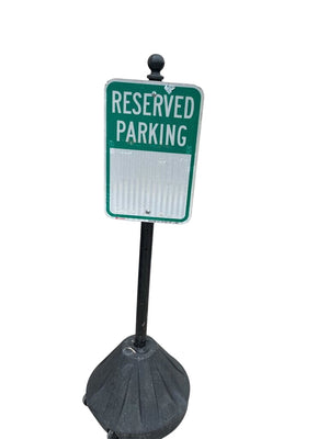 Reserviced Parking Sign Weighted on Wheels by Miss Daisy's Consignment & Auction House