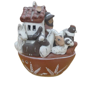 Pottery Folk Art Noah's Ark by Miss Daisy's Consignment & Auction House