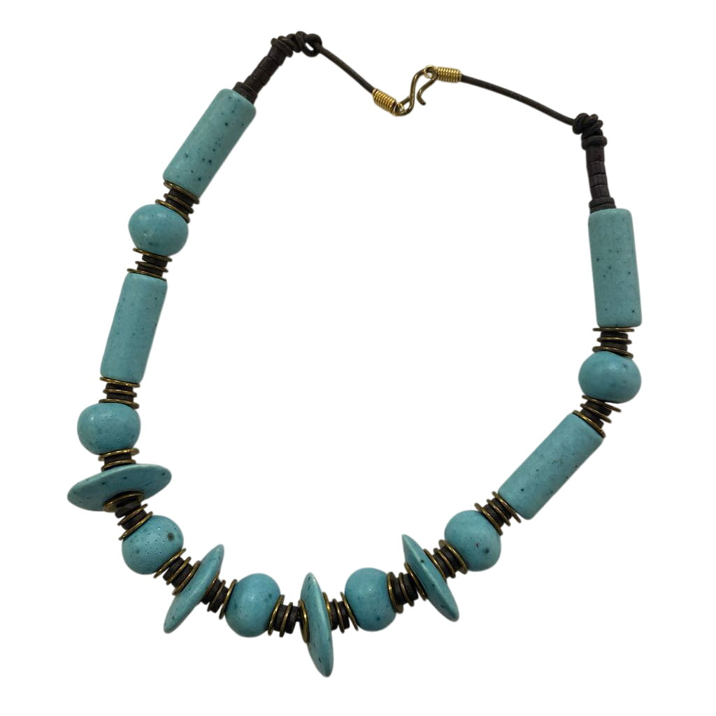 Turqouise Color Bead Statement Necklace by Miss Daisy's Consignment & Auction House