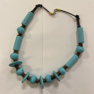 Turqouise Color Bead Statement Necklace