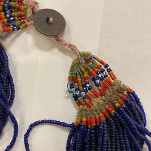 Vintage Naga Cobalt Blue Bead Multi Strand Necklace