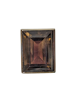 Ring 18k Yellow Gold Large Smoky Quartz