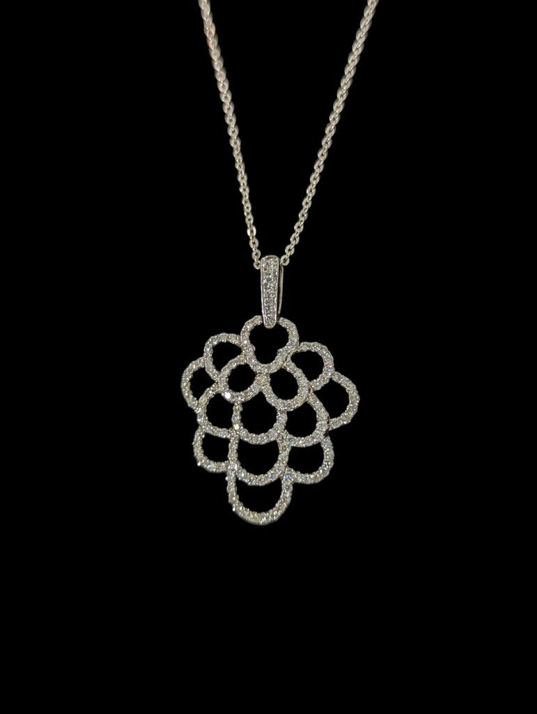 Diamond Pendant 18k White Gold (acorn shape)