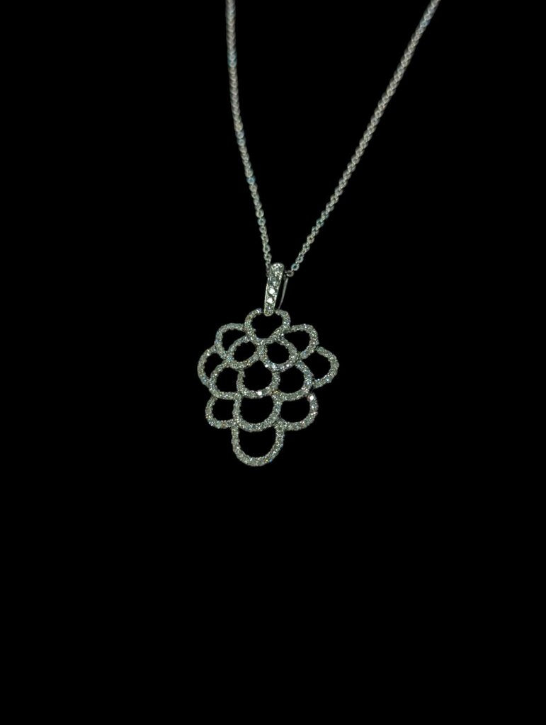 Diamond Pendant 18k White Gold (acorn shape)