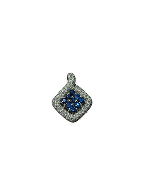 Sapphire & Diamond Pendant 18k White Gold (square) by Miss Daisy's Consignment & Auction House