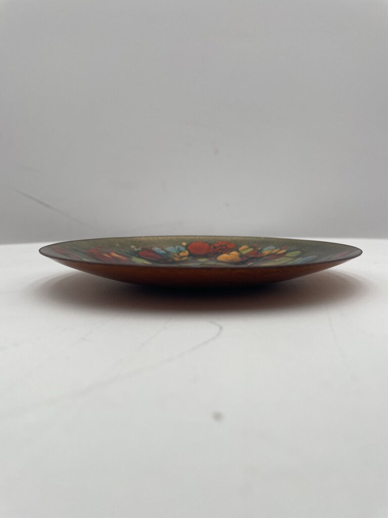 Sherry Schrut Abstract Gold Enamel Copper Plate 5.5"