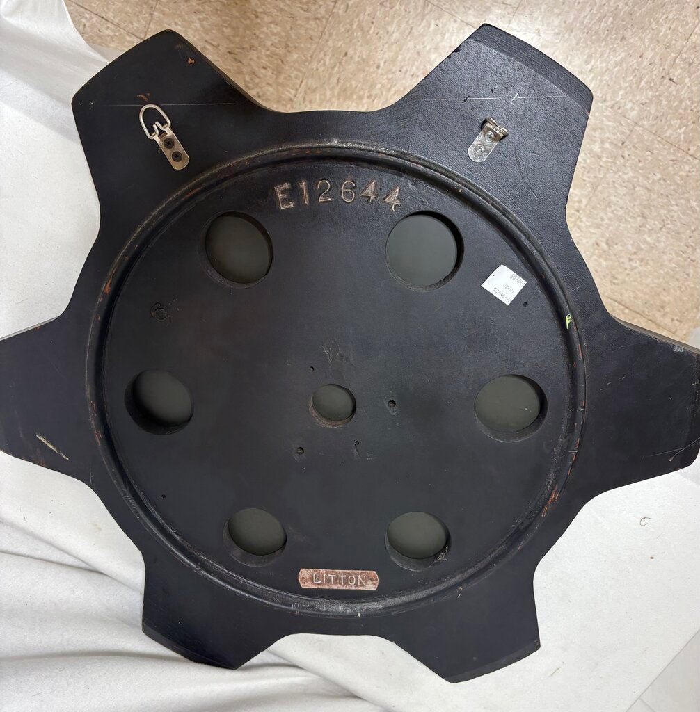 Litton Black Wooden Cog Style Mirror E12644 27"