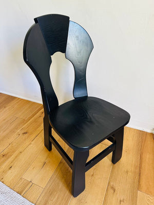 Black Brutalist Dining Chairs (set of 8)