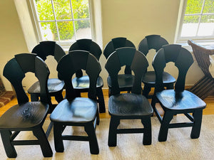 Black Brutalist Dining Chairs (set of 8)