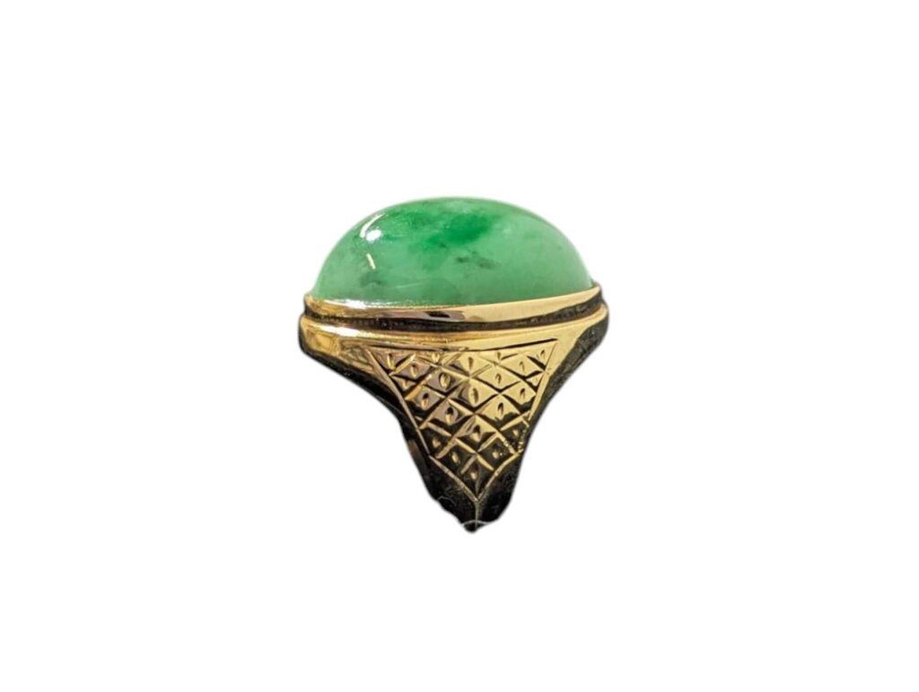Jadeite Ring 18k Yellow Gold (large cab)