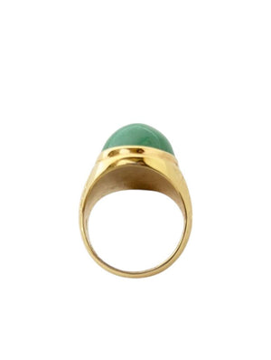 Jadeite Ring 18k Yellow Gold (large cab)