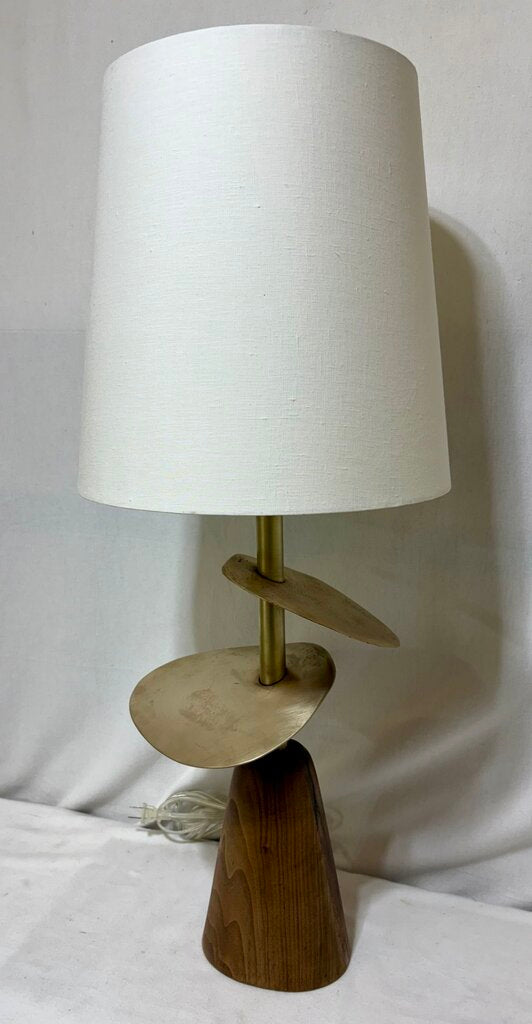 Lucca Studio Callisto Bronze & Wood Sculptural Table Lamp