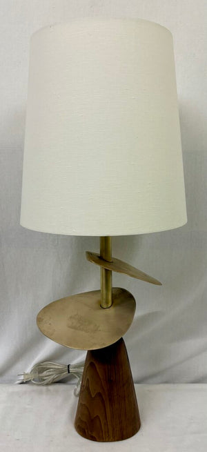 Lucca Studio Callisto Bronze & Wood Sculptural Table Lamp