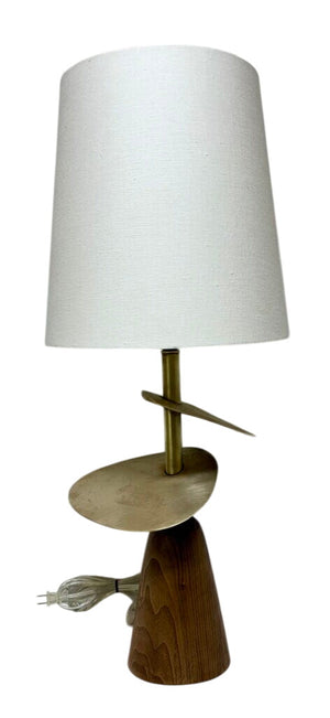 Lucca Studio Callisto Bronze & Wood Sculptural Table Lamp by Miss Daisy's Consignment & Auction House