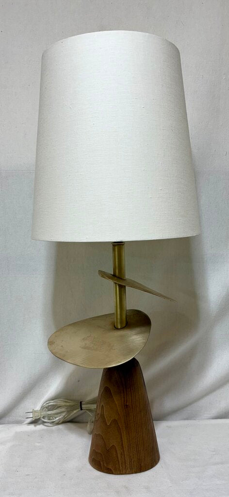 Lucca Studio Callisto Bronze & Wood Sculptural Table Lamp