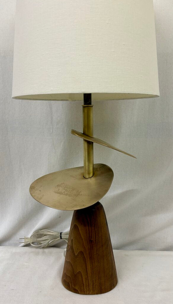 Lucca Studio Callisto Bronze & Wood Sculptural Table Lamp