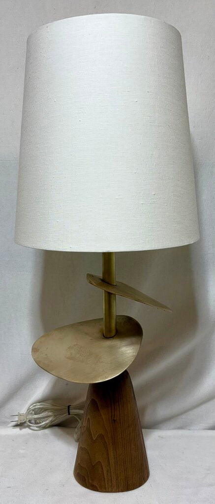 Lucca Studio Callisto Bronze & Wood Sculptural Table Lamp