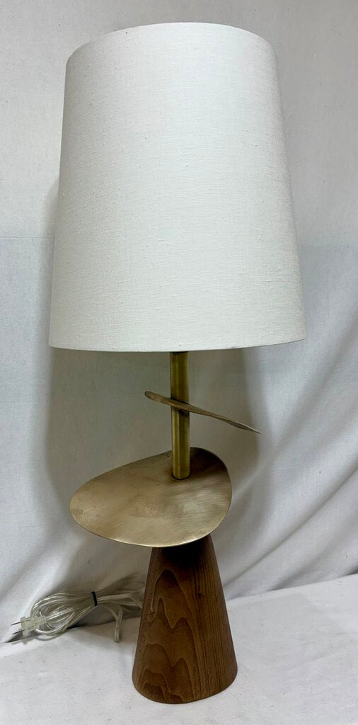 Lucca Studio Callisto Bronze & Wood Sculptural Table Lamp