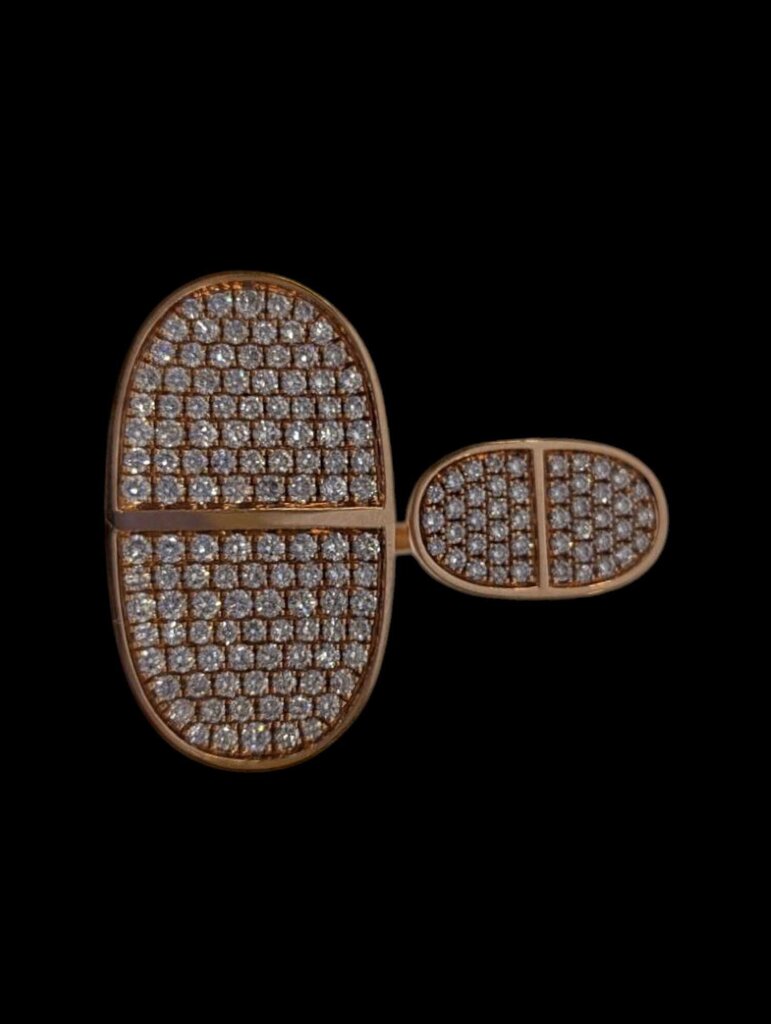 Diamond Ring 18k Rose Gold ( pavé setting )