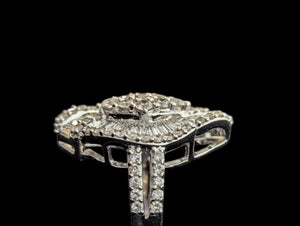 Ring 18k White Gold Diamond (smaller oval)
