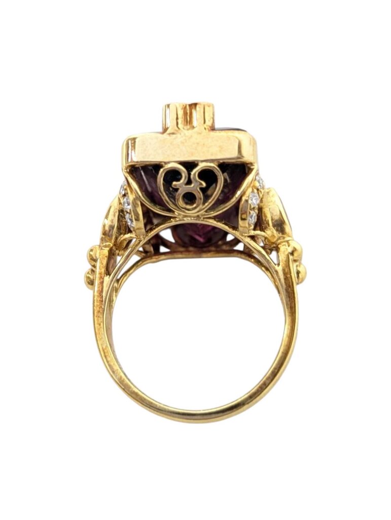 2 Toned Tourmaline Ring 18k Yellow Gold