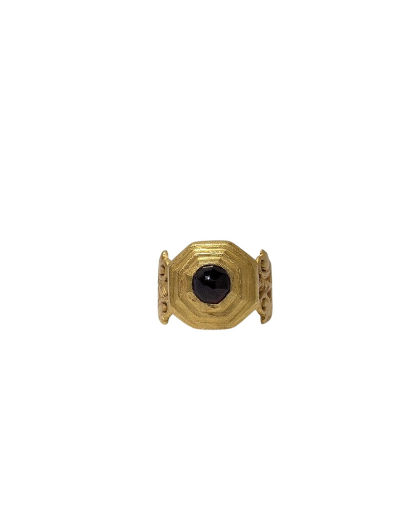 Ancient Roman Ring w/ Garnet 20k Yellow Gold by Miss Daisy's Consignment & Auction House