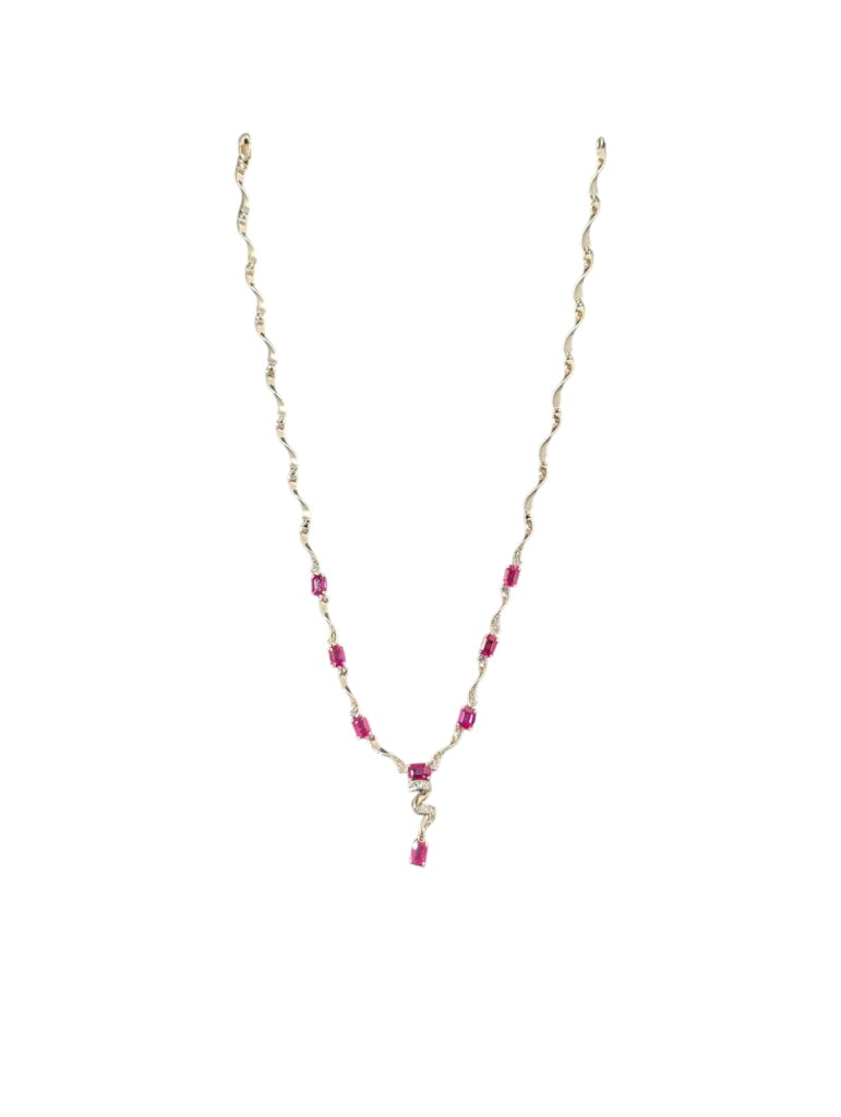 Ruby & Diamond Necklace 18k White Gold by Miss Daisy's Consignment & Auction House