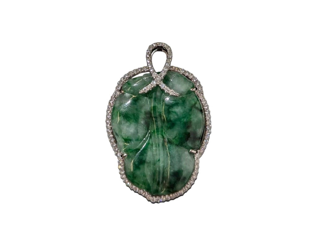 Jadeite & Diamond Pendant18k White Gold by Miss Daisy's Consignment & Auction House
