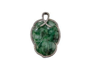 Jadeite & Diamond Pendant18k White Gold by Miss Daisy's Consignment & Auction House