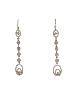 Diamond Earrings 18k White Gold ( drop down w/ circles) by Miss Daisy's Consignment & Auction House