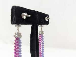 Heart Tanzanite Earrings 18k White Gold