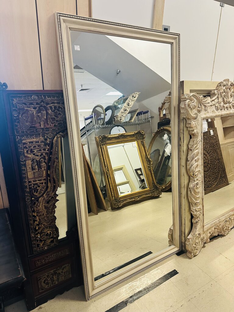 Large Ivory Cream Frame Mirror 38x73