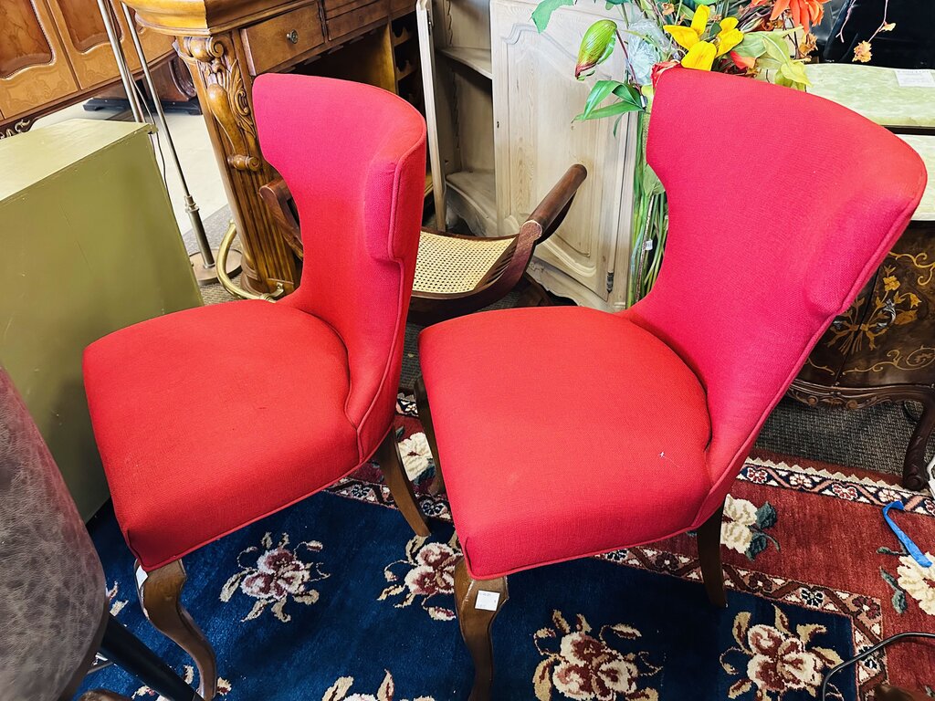 Red French Dining Chairs (pair)