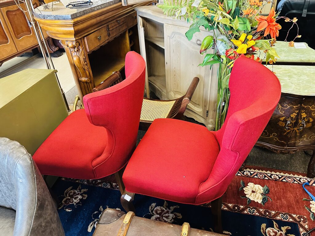 Red French Dining Chairs (pair)