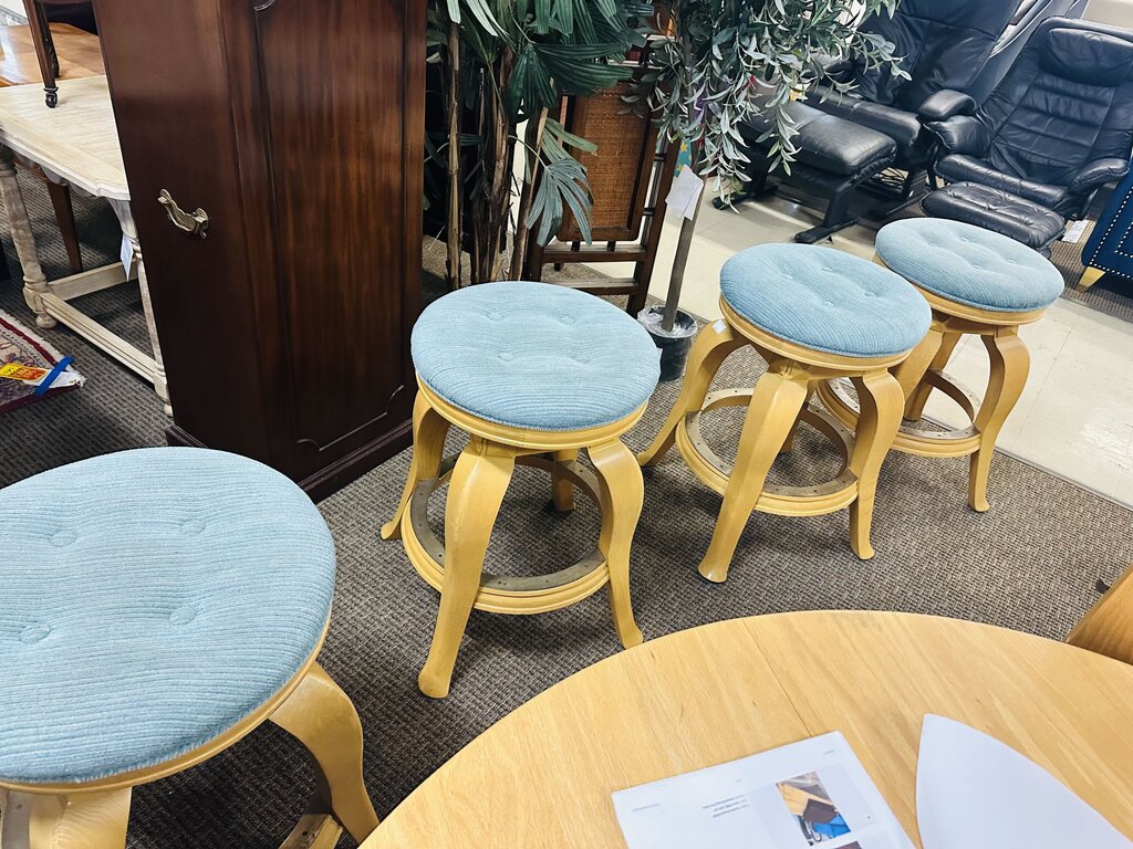 Round Leather Top Swivel Stools (set of4)