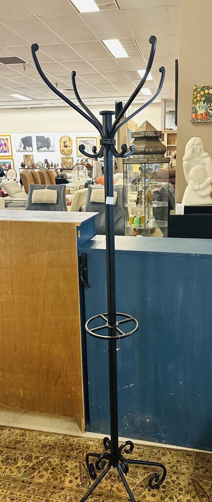 Wrought Iron Coat Rack With Umbrella Stand