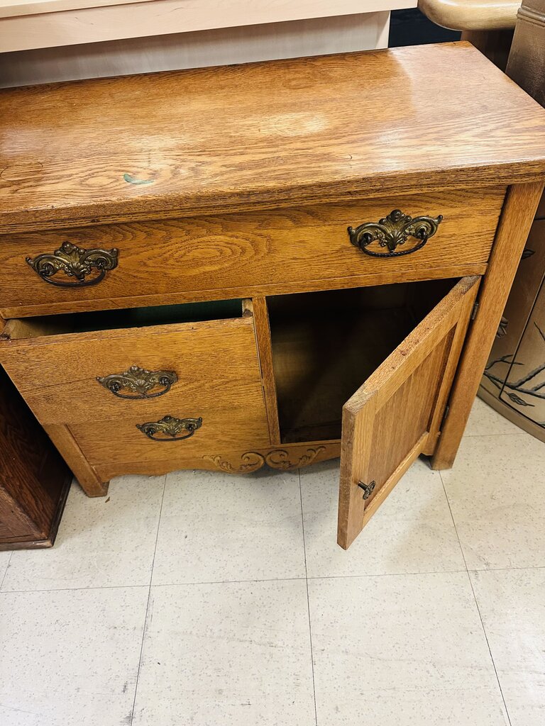 Antique Oak Washstand 34x18x28