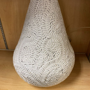 Pierced Tear Drop Lantern Fern Motif