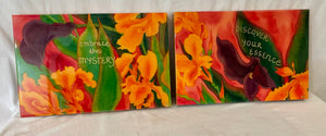 Vintage Floral Urethane Lacquered Wall Pop Art (2Pcs)