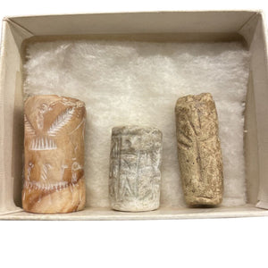 3 Akkadian, Hittite, Near Eastern Cylinder Seals Circa 2500-500 BCE (3Pcs)