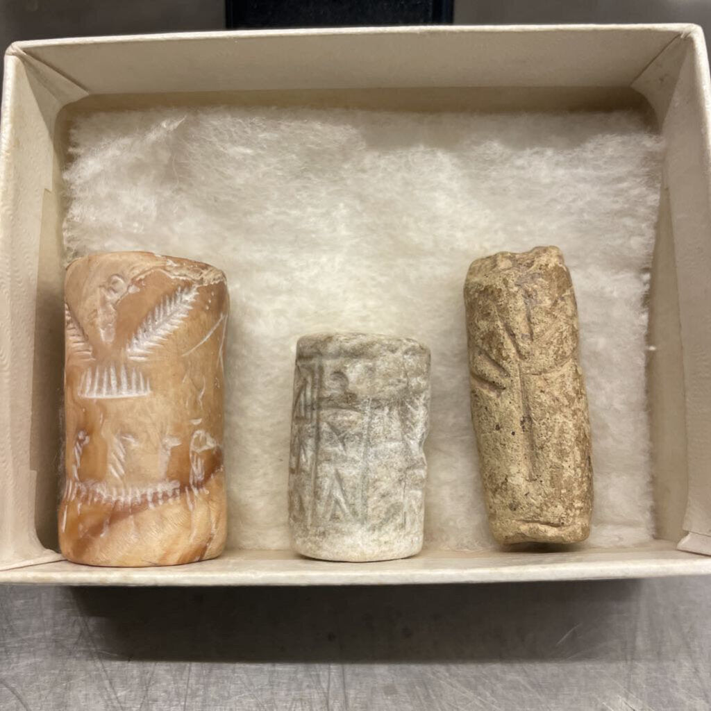 3 Akkadian, Hittite, Near Eastern Cylinder Seals Circa 2500-500 BCE (3Pcs)