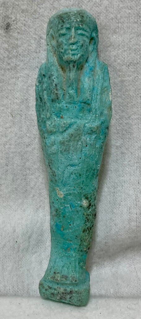 Ancient Egyptian Faience Blue Glaze Ushabti Figural
