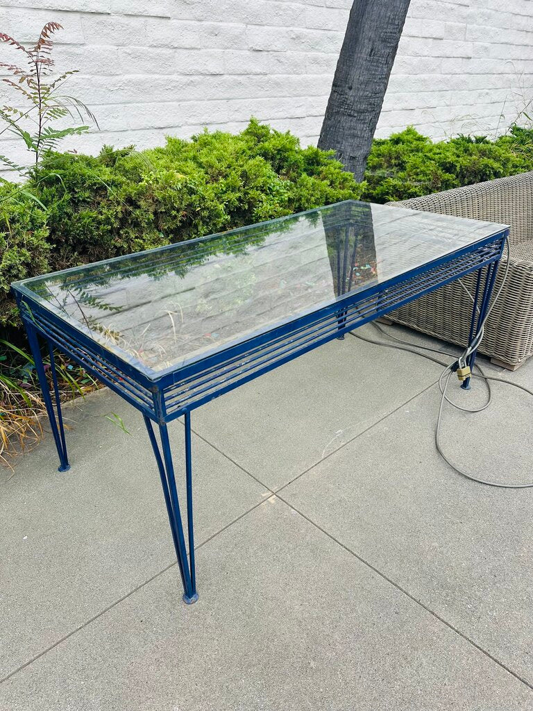 Patio Glass Top Table 32x66x30 by Miss Daisy's Consignment & Auction House