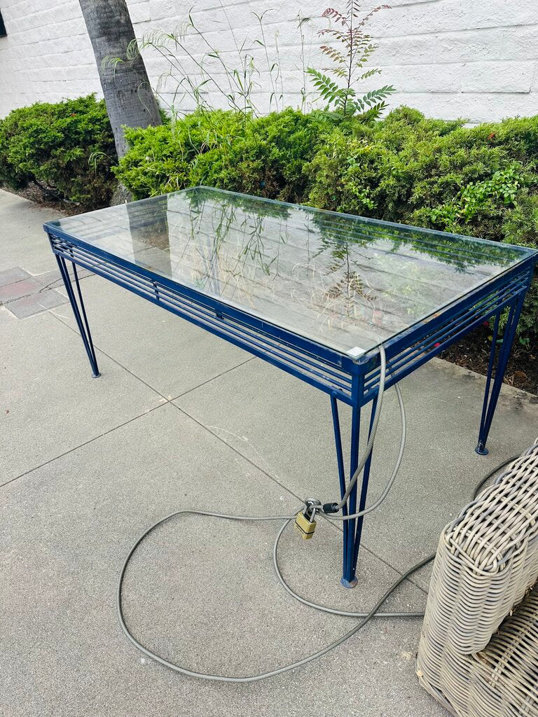 Patio Glass Top Table 32x66x30