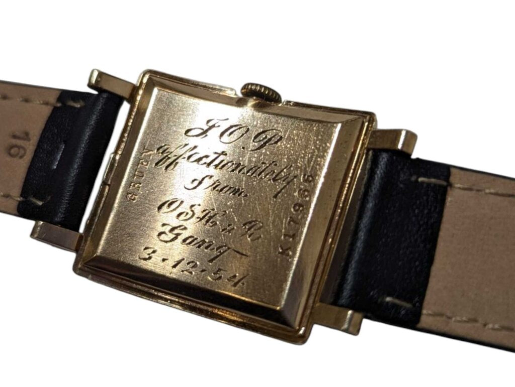 Vintage Gruen Curvex Watch 14k Yellow Gold (engraving)