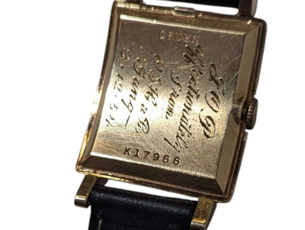 Vintage Gruen Curvex Watch 14k Yellow Gold (engraving)