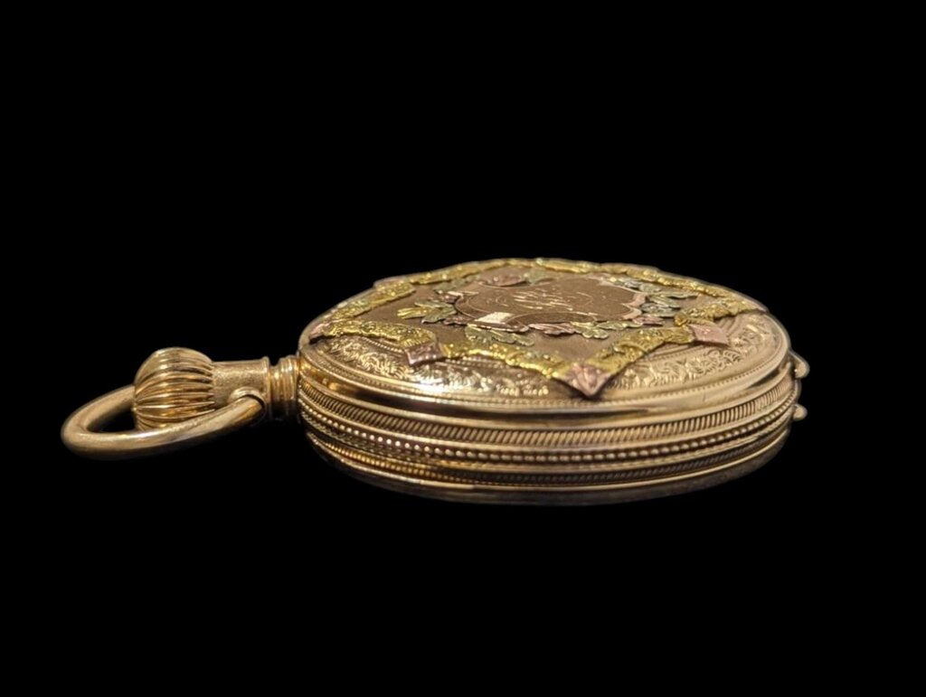 Elgin Pocket Watch w/ Diamonds 14k Tri-color Gold (large)