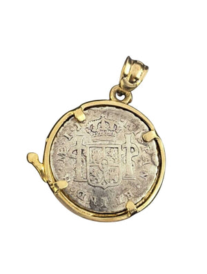 Lima Real 1/2 1792 Coin Pendant 14k Yellow Gold Bezel (anchor) by Miss Daisy's Consignment & Auction House