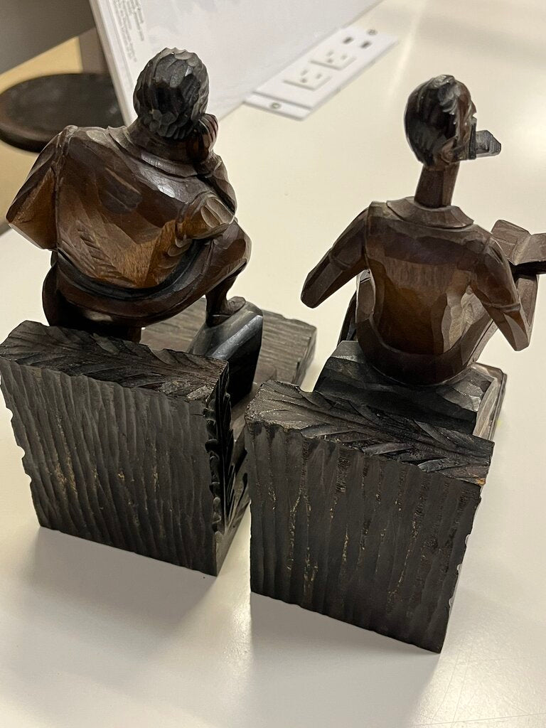 Vintage Hand Carved Don Quixote Sancho Panza Bookend