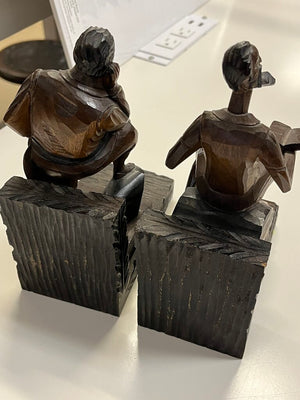 Vintage Hand Carved Don Quixote Sancho Panza Bookend